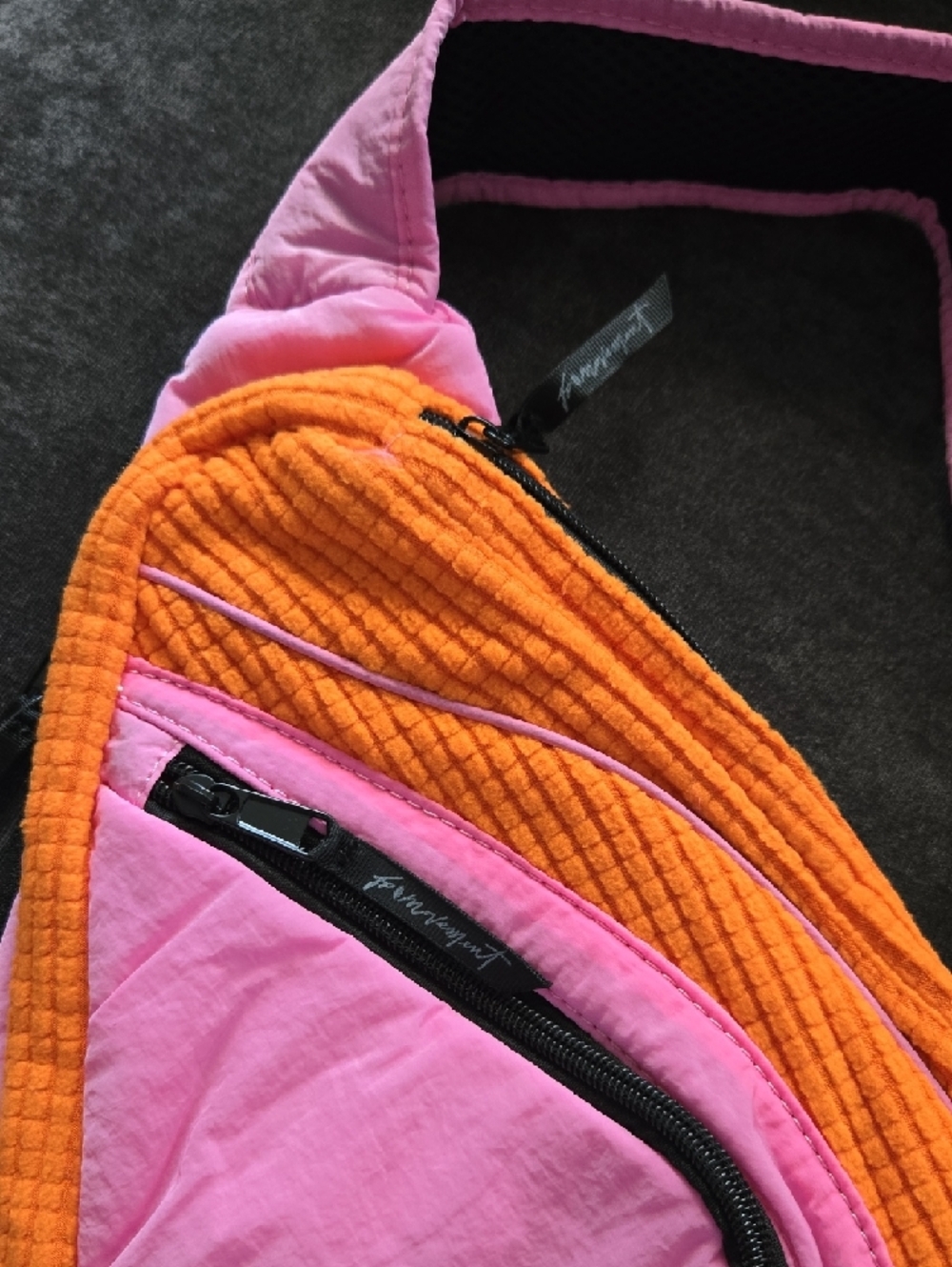 Free People Pink and Orange Quilted Crossbody Sling Bag - Picture 3 of 6